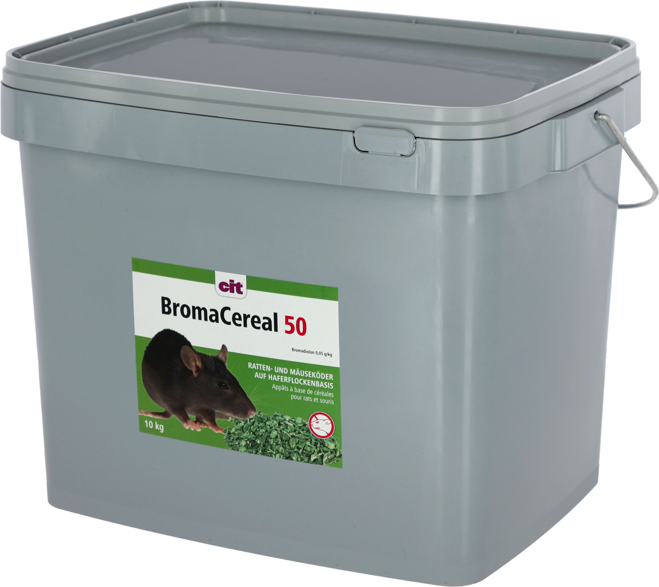Rattenköder Broma Cereal Hafer 50, 10kg-Eimer, Bromadiolon