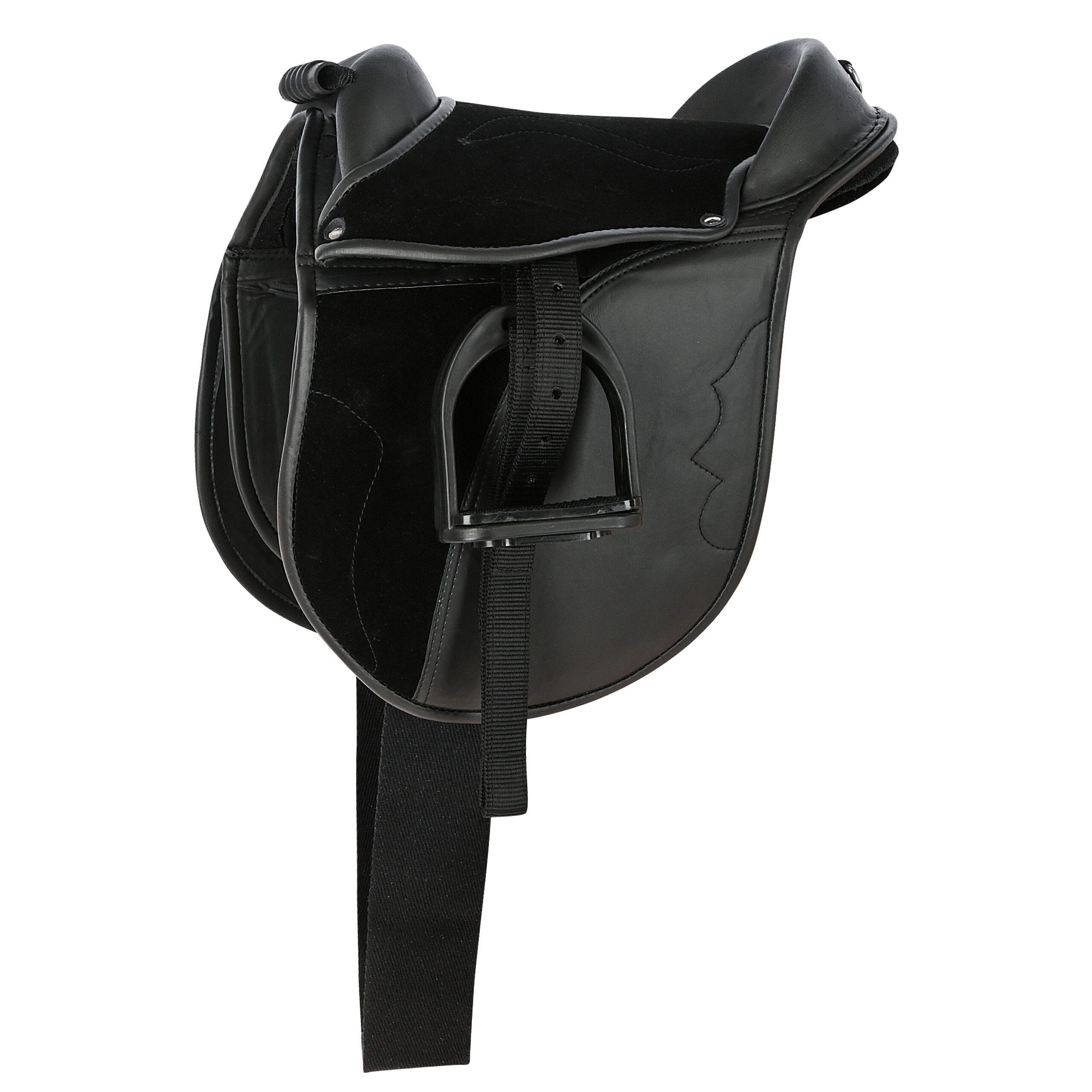 Sattelset Economy Pony schwarz (inkl.Gurt,Steigbügel,-riemen)