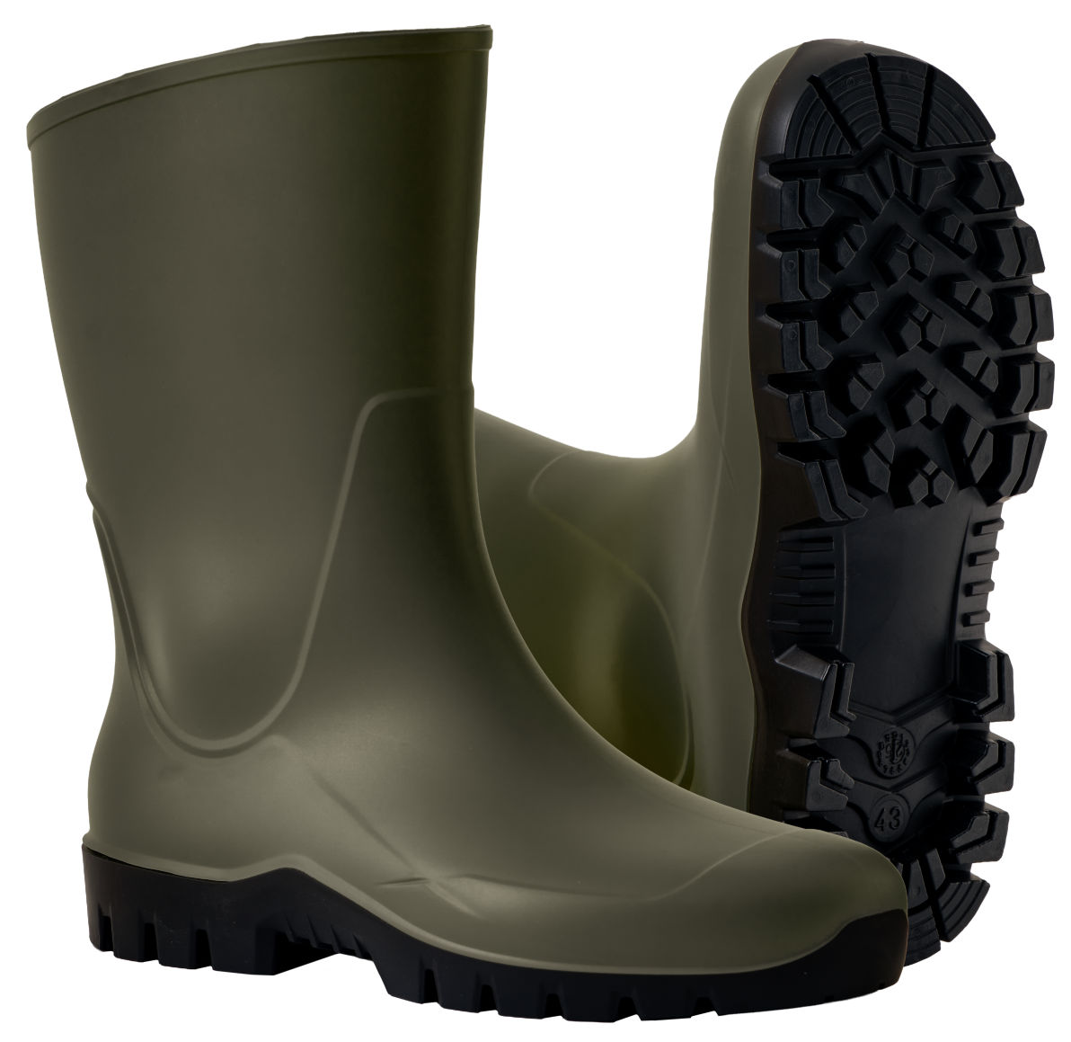 Nora Arbeitsstiefel RANCH LOW Gr. 47 PVC, olivgrün, halbhoch
