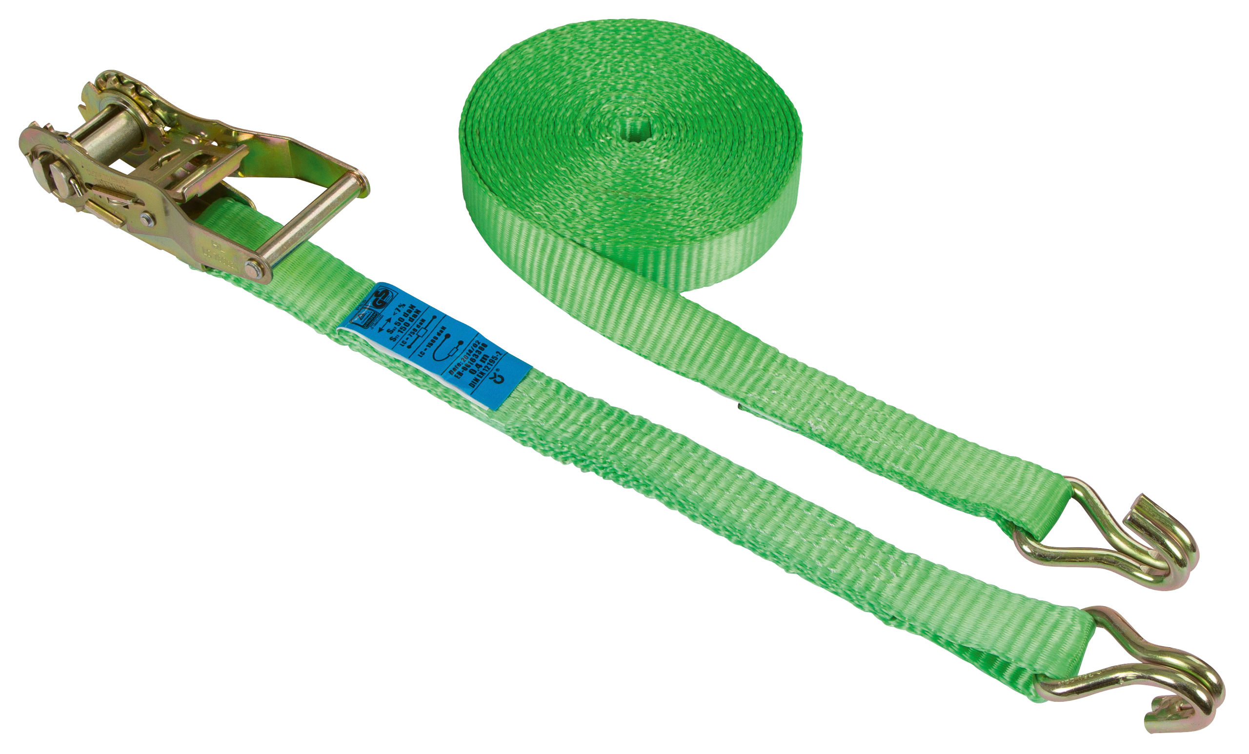 Ratschenzurrgurt 2-tlg. 25mm / 6m 750/1500kg, grün