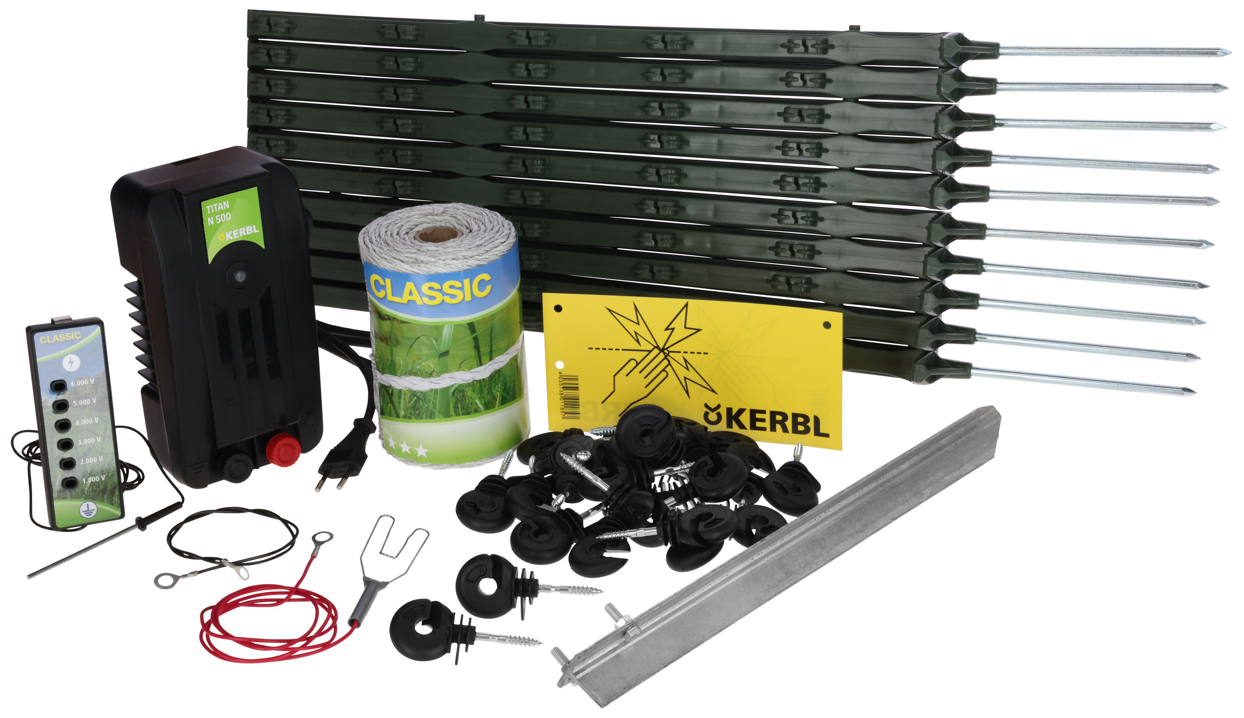 Starterset Hobbyzaun inkl.  230V Gerät+Litze+Pfähle