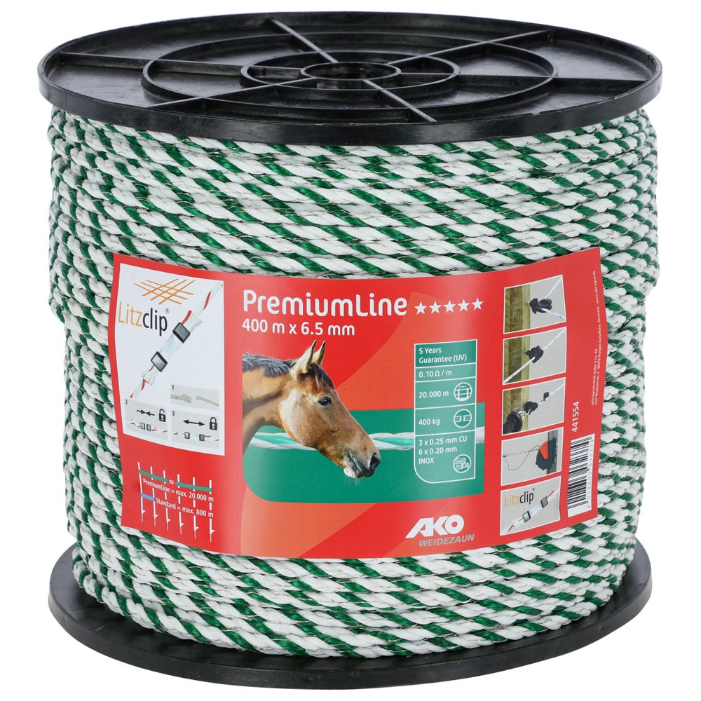 PremiumLine Weidezaunseil,400m 6x0,20Niro+3x0,25Cu, orang/bra