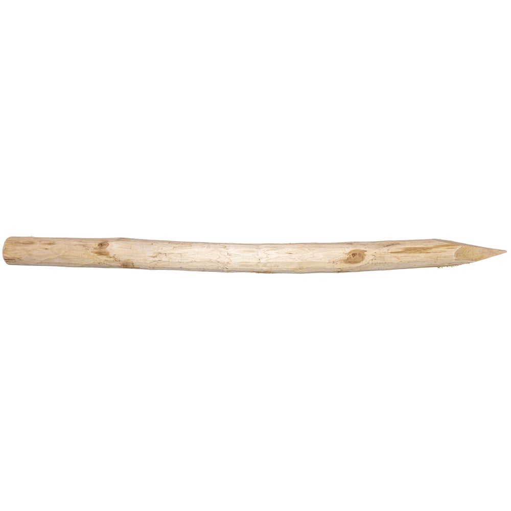Robinienpfahl 10/12cm, 200cm, Kurvenpfosten rund, entrindet, gefast, 4 seitig angespitzt