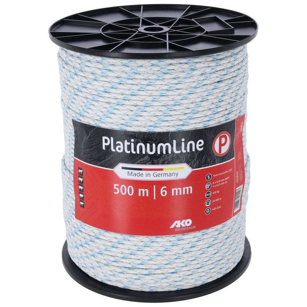 PlatinumLine, Seil, weiß/blau, 500m, 8 x0,2 Niro, 4x 0,25 Cu
