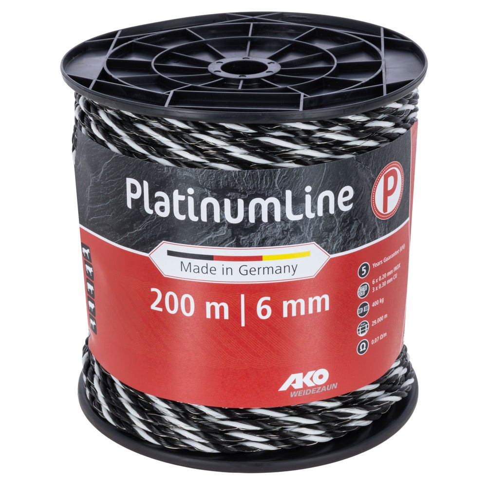 PlatinumLine, Seil, schwarz/weiß, 6 mm 400m, 6x 0,20 mm Niro, 3x 0,30 mm Cu