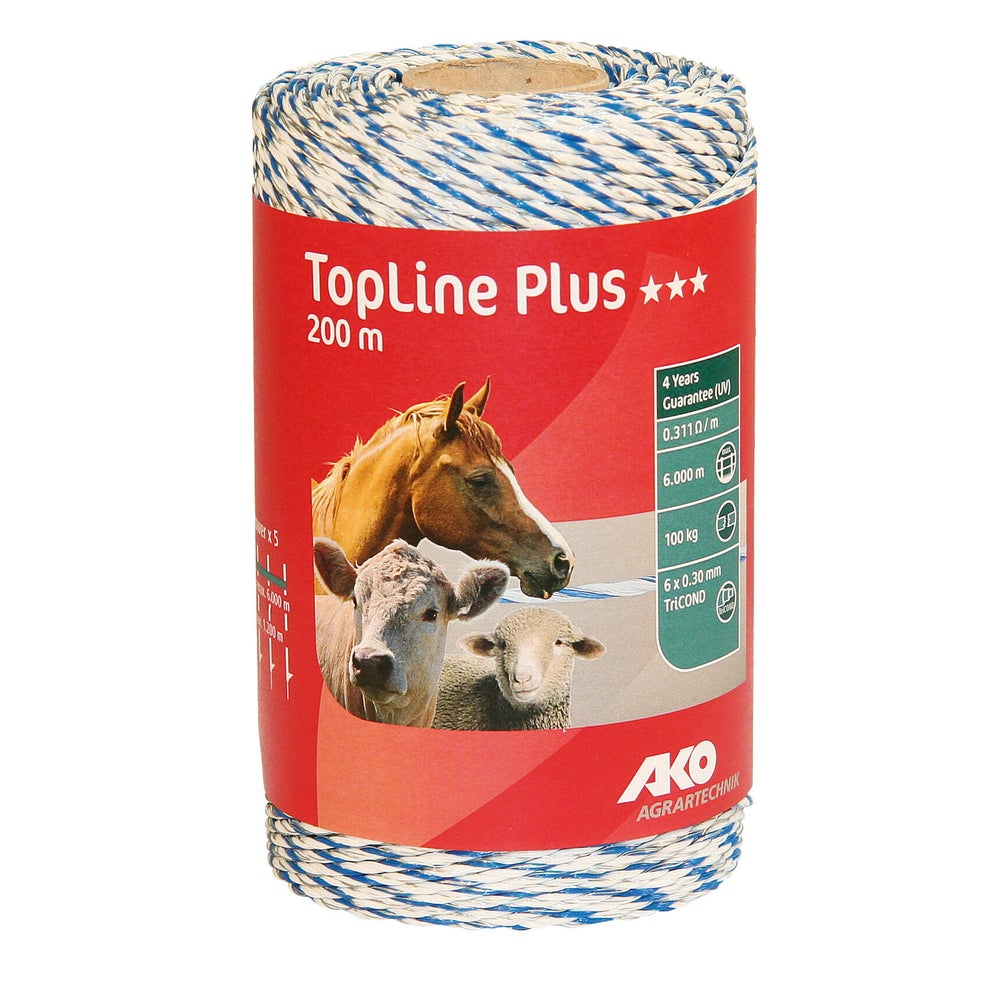 Litze TopLine Plus, 200m, weiß/blau, 6 x 0,3mm TriCOND