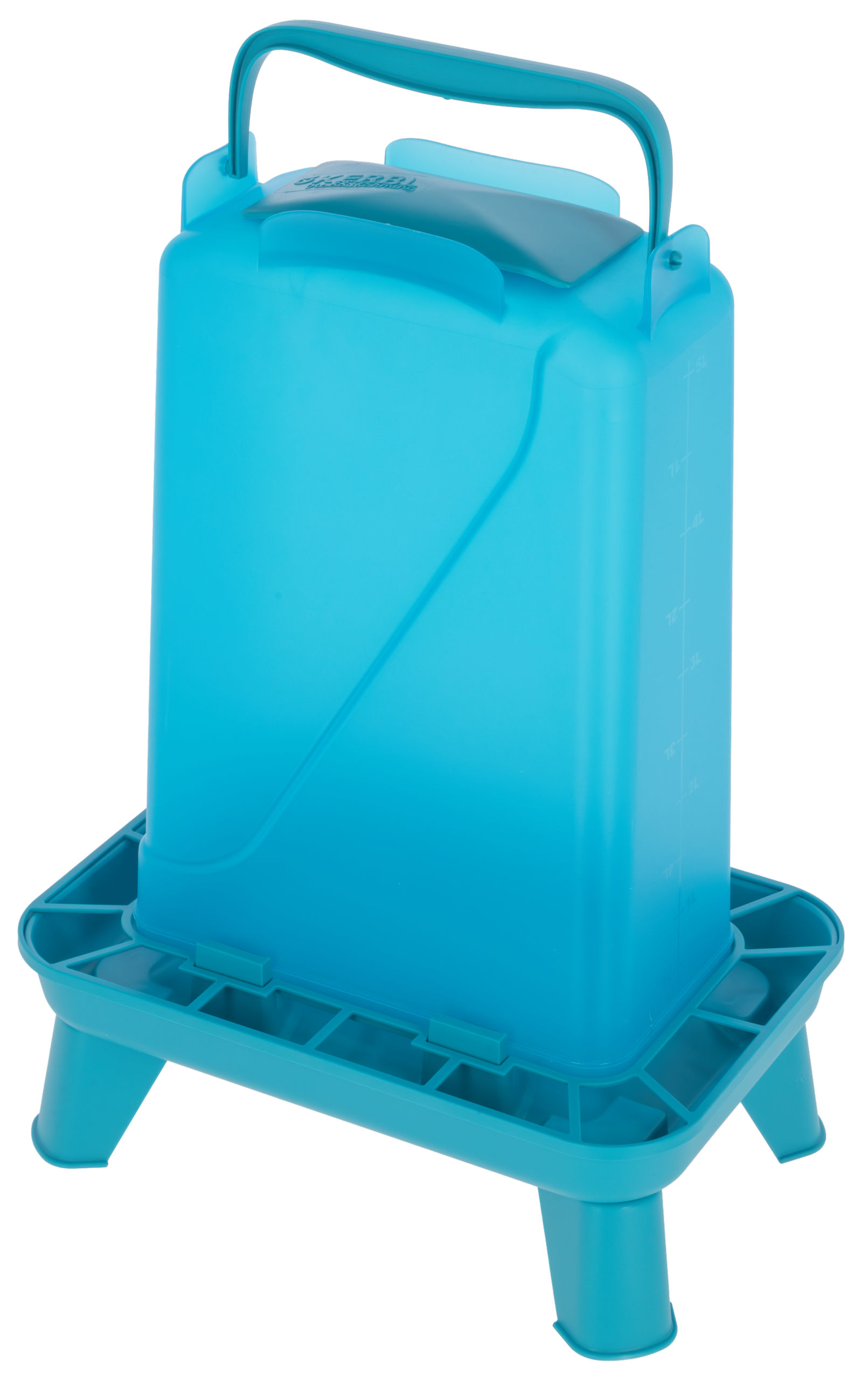 Futterautomat 5,5l blau für Geflügel rechteckig, Kunststoff