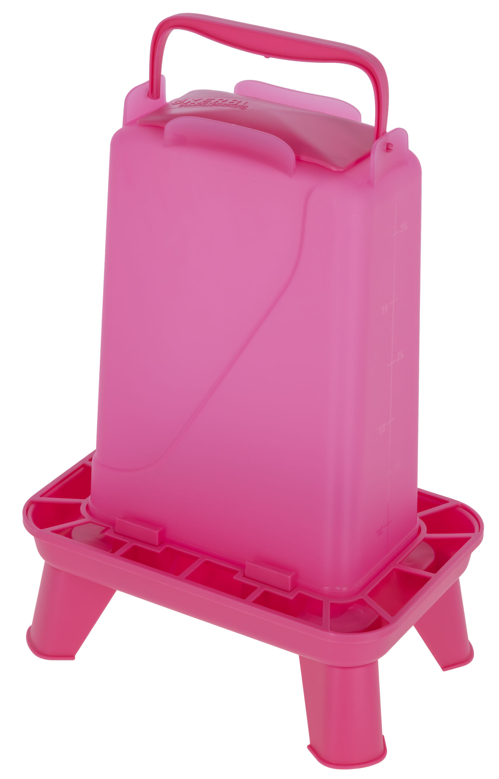 Futterautomat 3,5l pink für Geflügel rechteckig, Kunststoff
