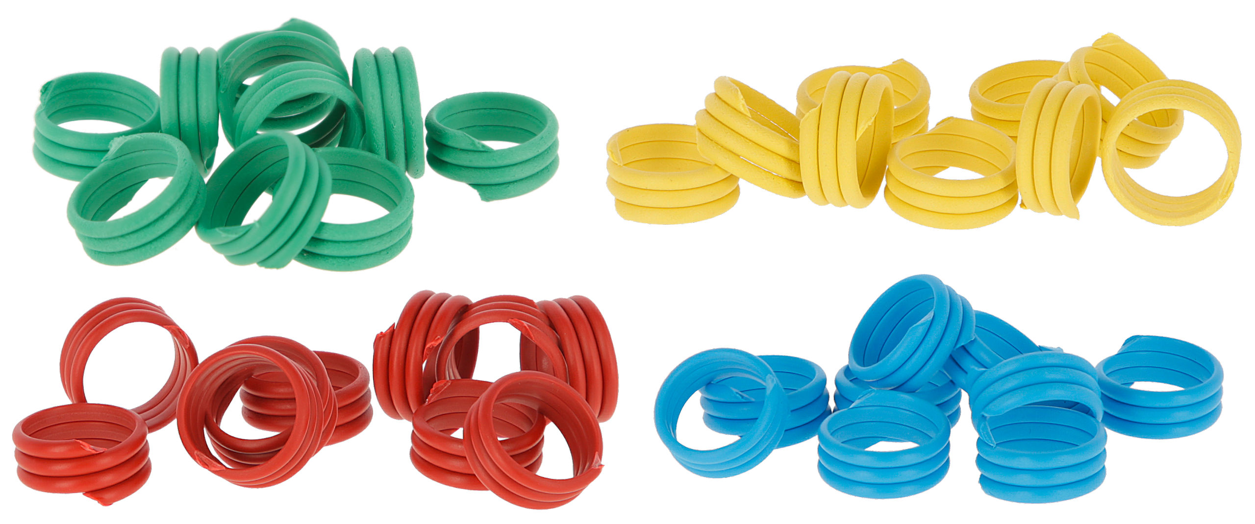 Spiralring,12mm,gemischt,Kunstst. 100St./Pack, 25St./Farbe