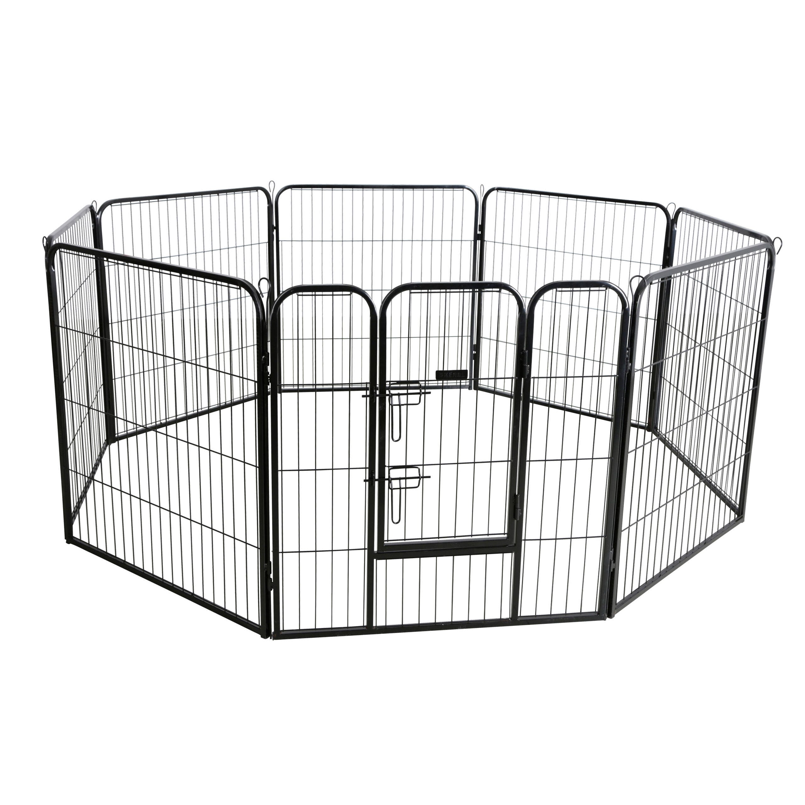 Hunde- und Welpengehege 77x80cm, 8 Elemente, mit Türe