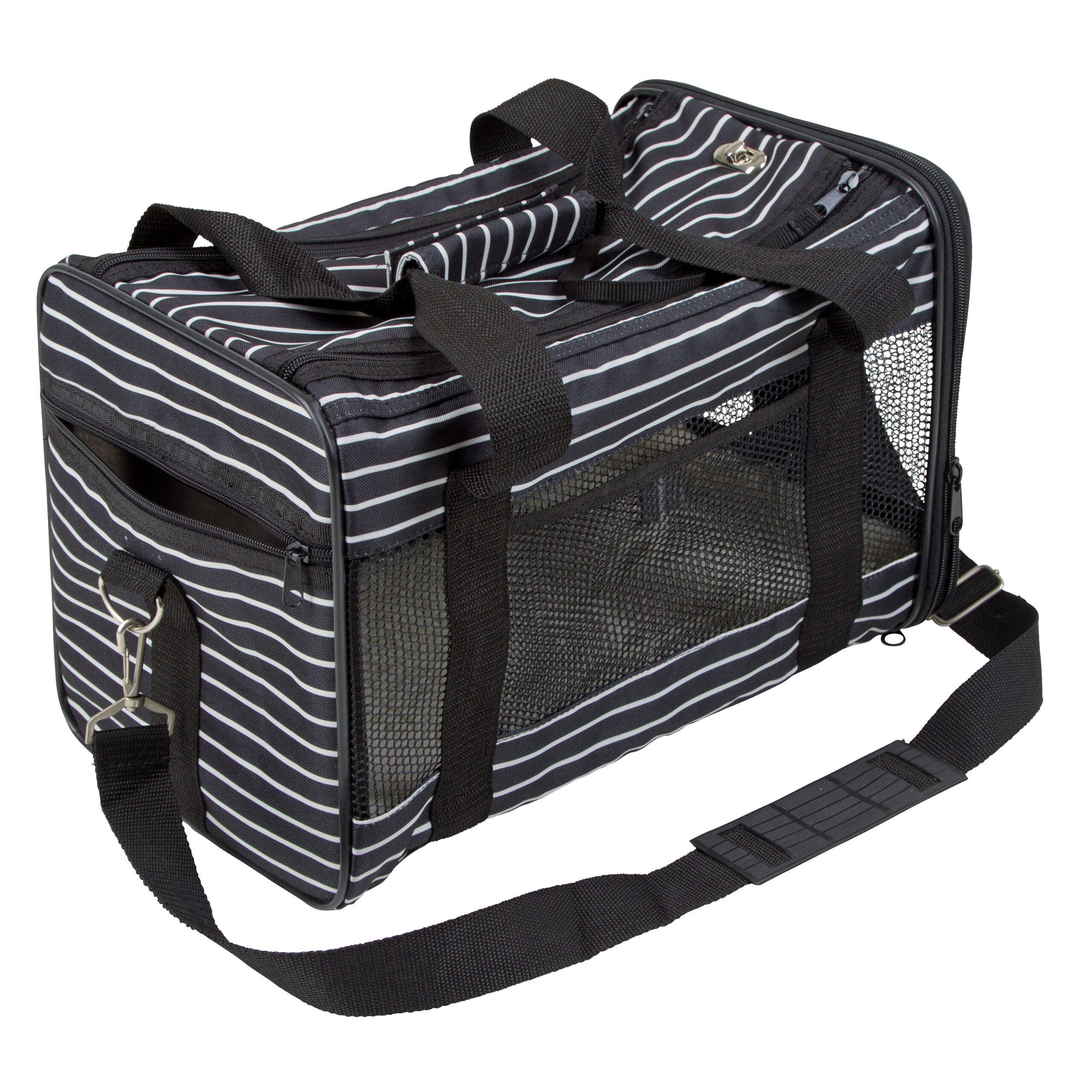Tragetasche Cuba 40x26x28 cm schwarz/weiß