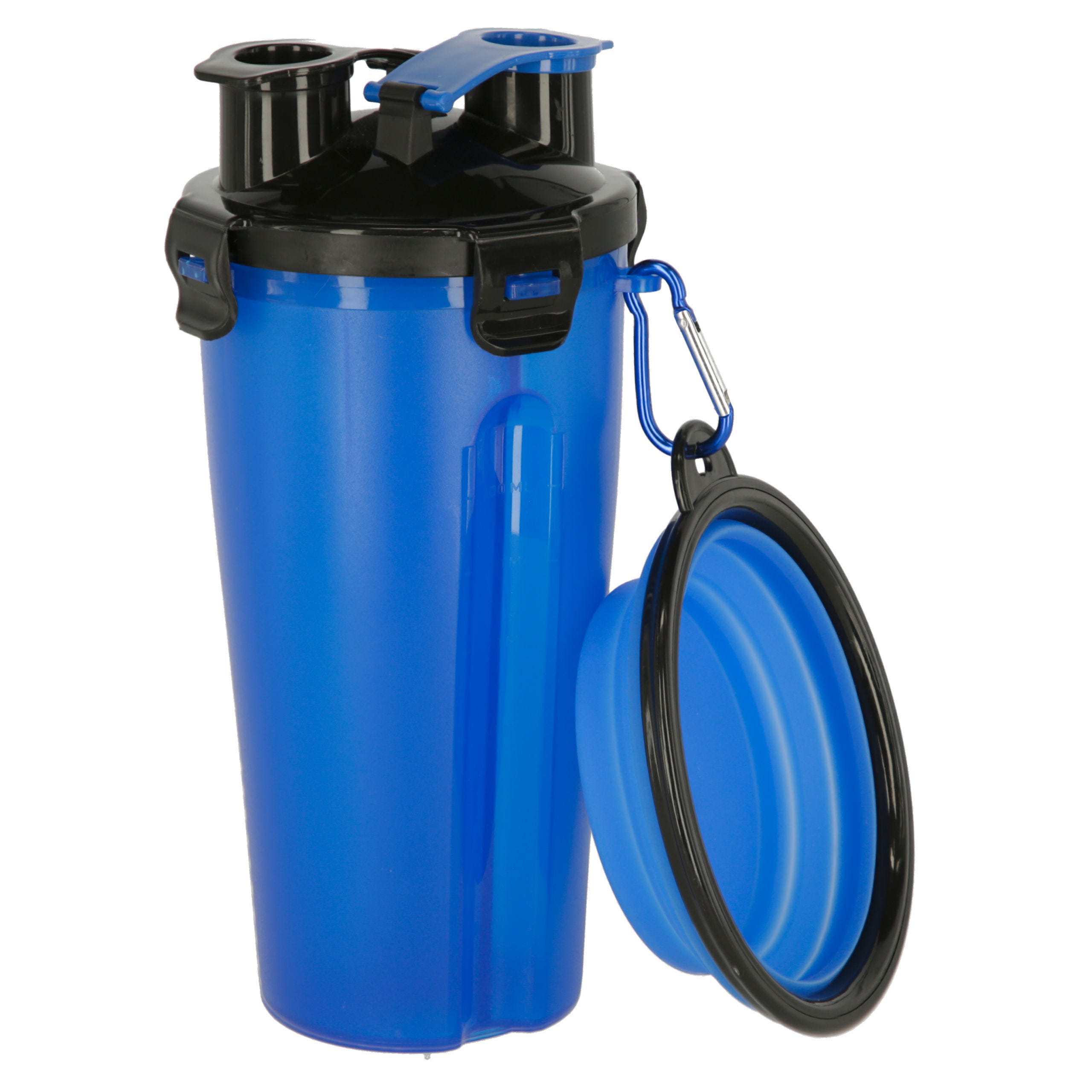 Futter- und Wasserbehälter 2x350ml, inkl. Reisenapf, blau