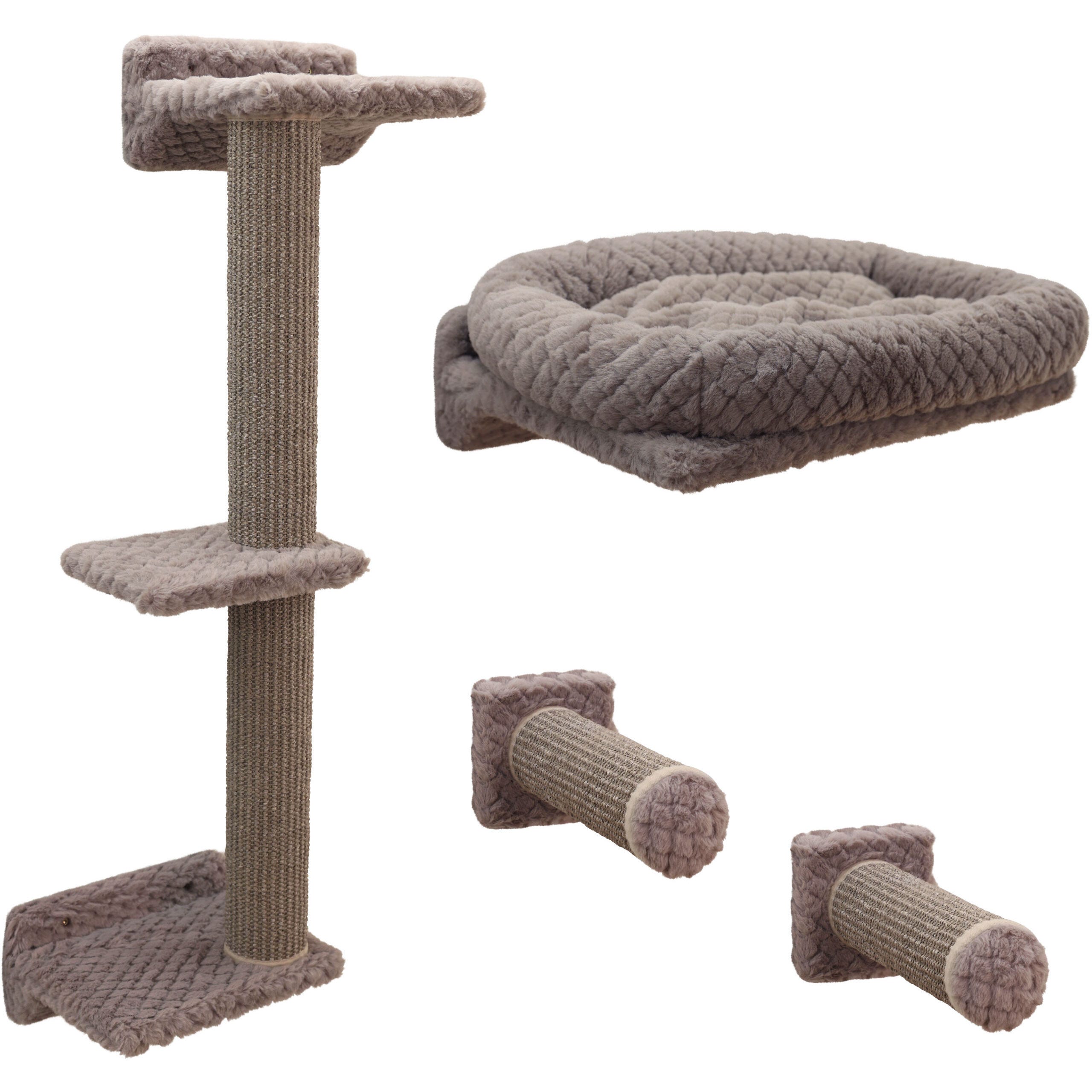 Kletterwand Monte Alpi für Katzen, 4-teilig, grau