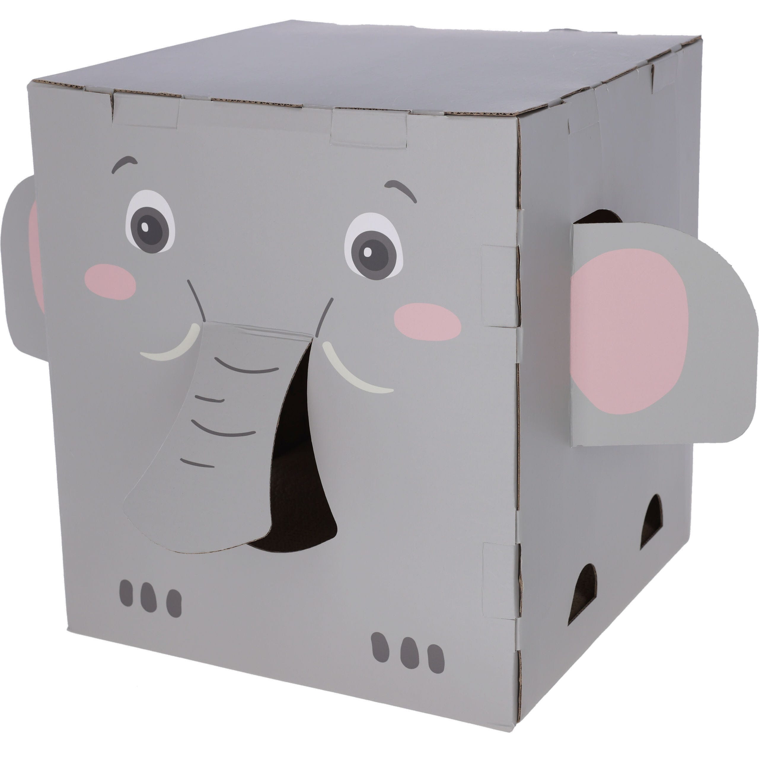 Katzenkratzhaus Elefant, 35x35x39cm, grau