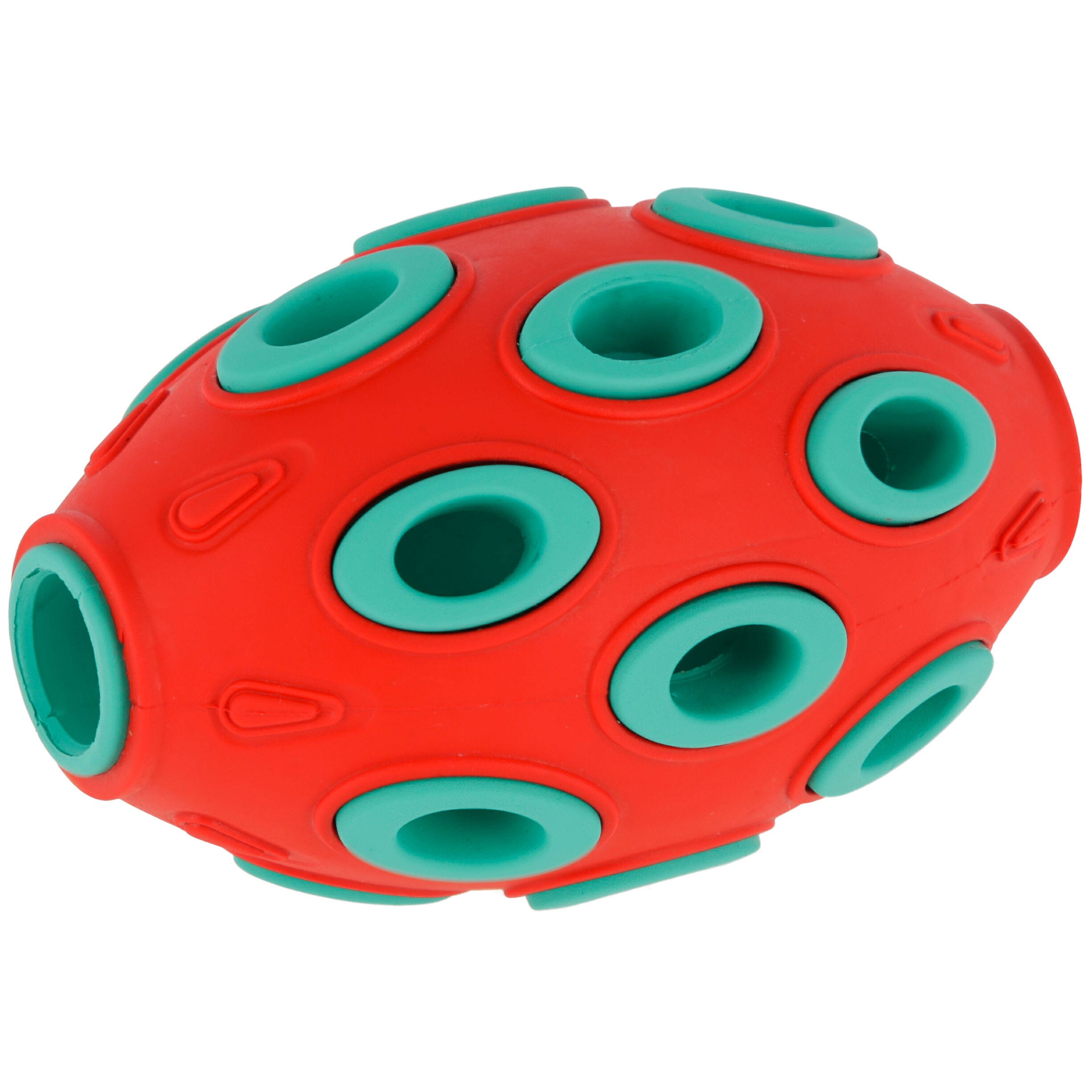 Rugby ToyFastic, befüllbar, rot/türkis, 12 x 7,5 cm