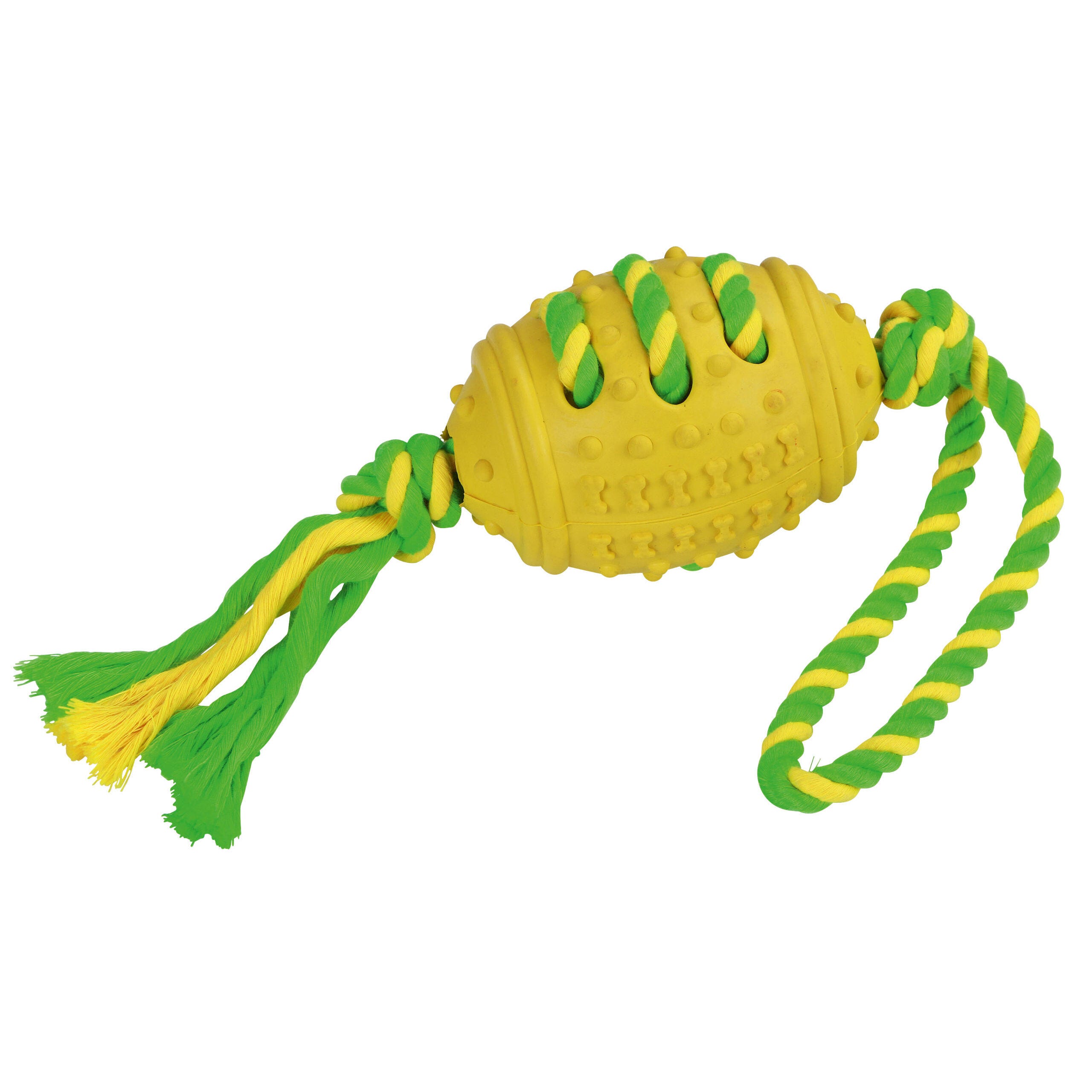 Football Vollgummi/Baumwolle grün-gelb, 42 cm