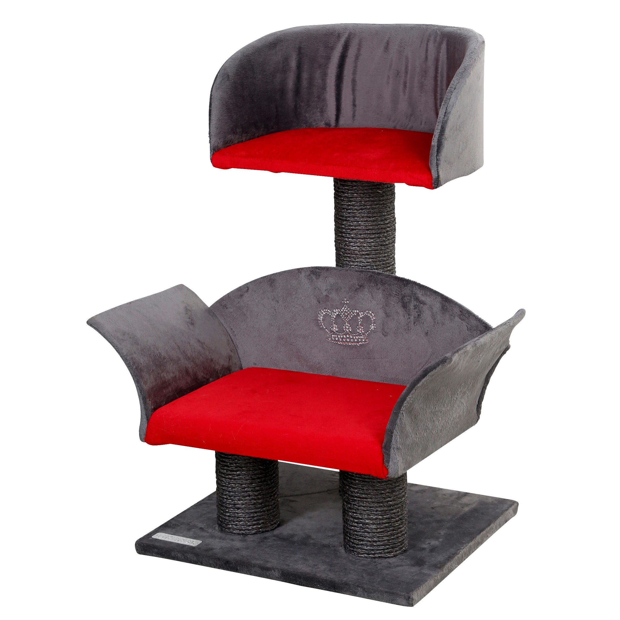 Kratzbaum Lounge Deluxe grau/rot, Höhe: 70cm