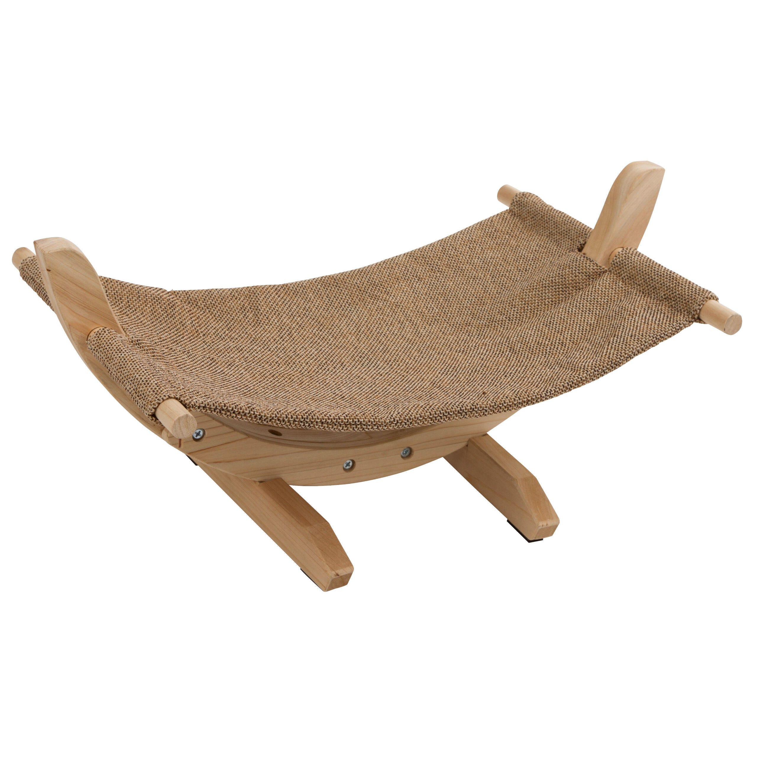 Hängematte SIESTA 2.0, braun mit Holzgestell, 61x37x29cm