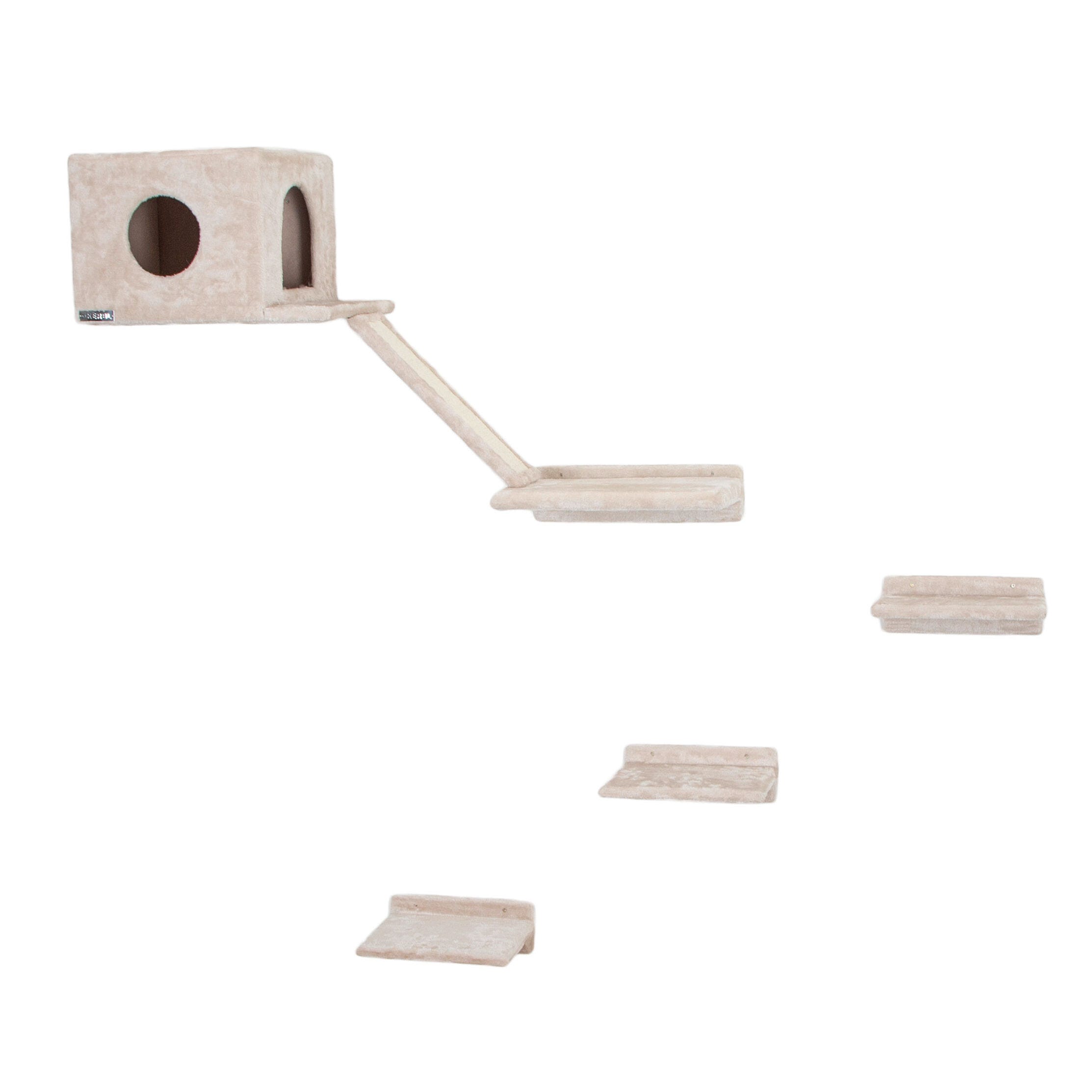 Kletterwand Montblanc für Katzen , 6-Teilig, beige
