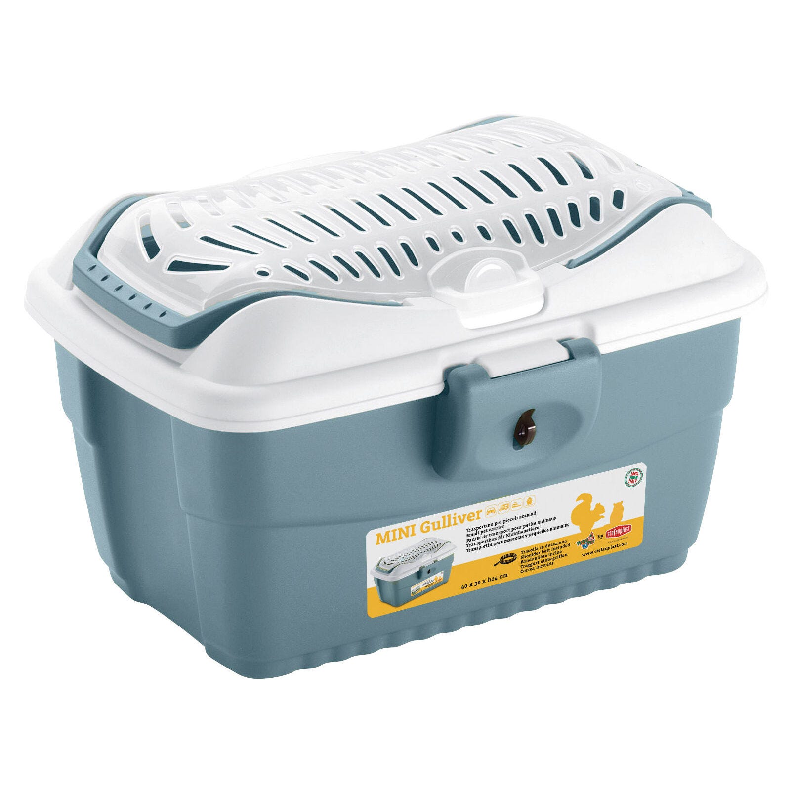 Mini Gulliver Transportbox für Kleintiere, blau, 40x30x24cm