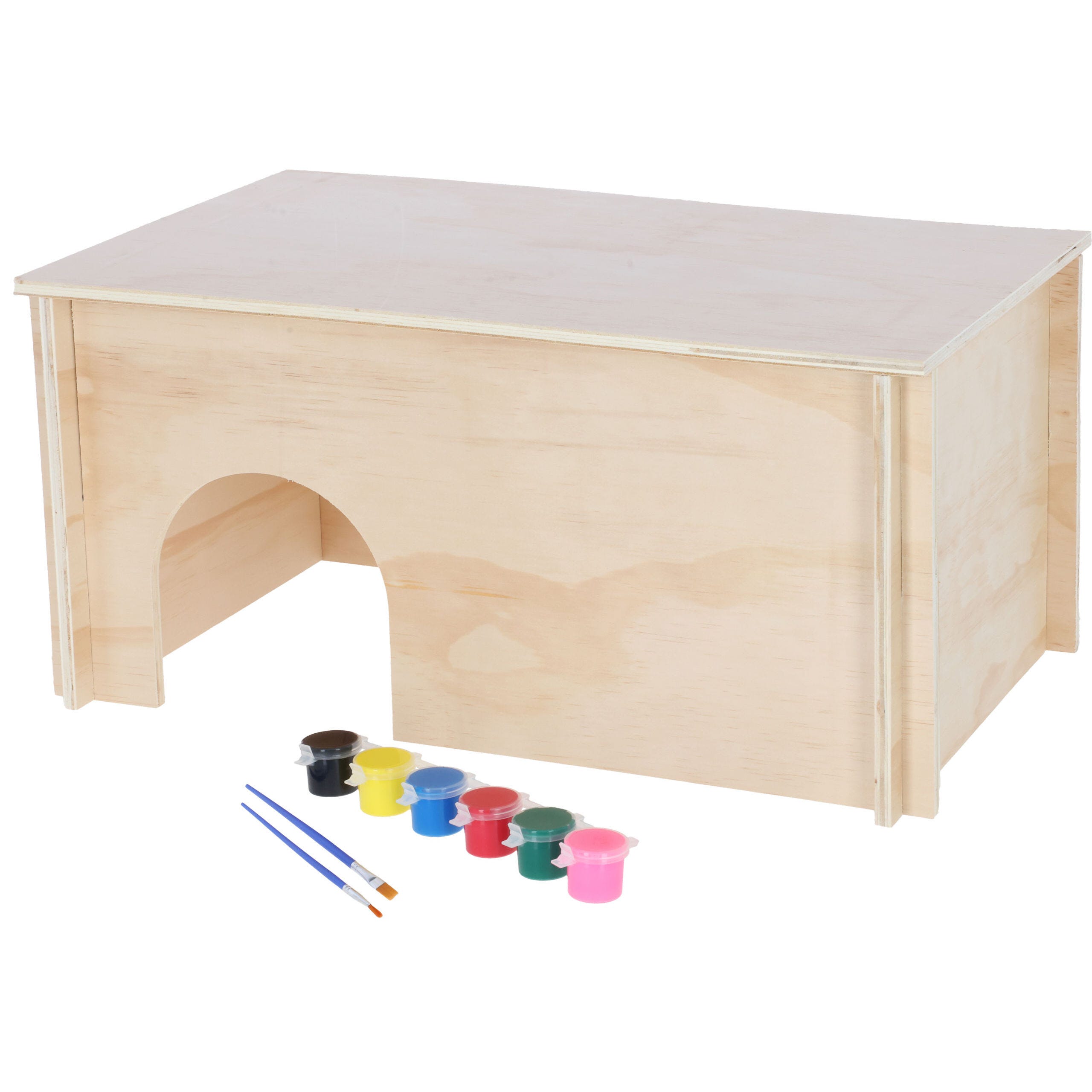 Nagerhaus zum Bemalen 50x29x24cm inkl. 6x 6ml Farben und Pinsel