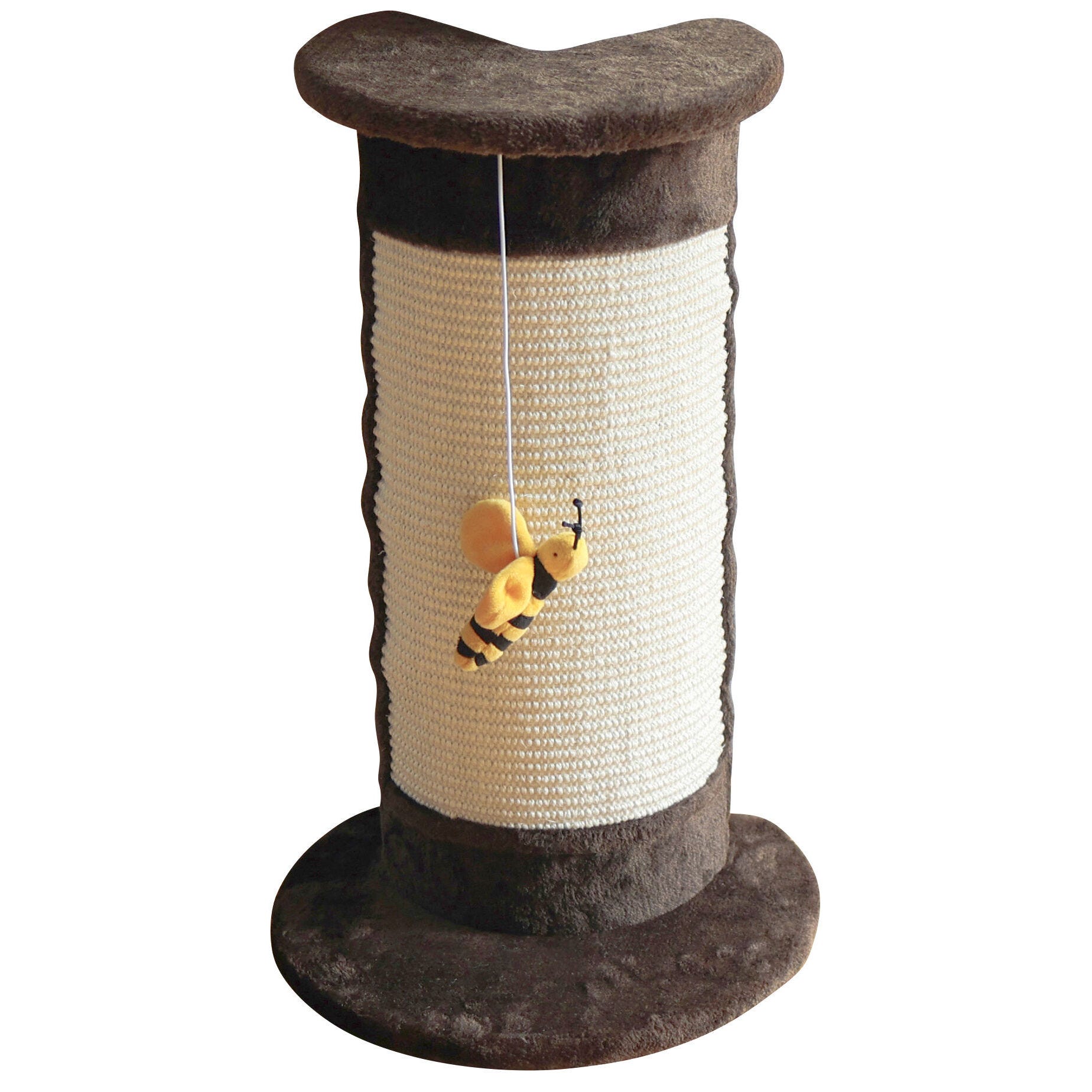 Kratzsäule CORNER braun, 58cm, mit Biene am Band