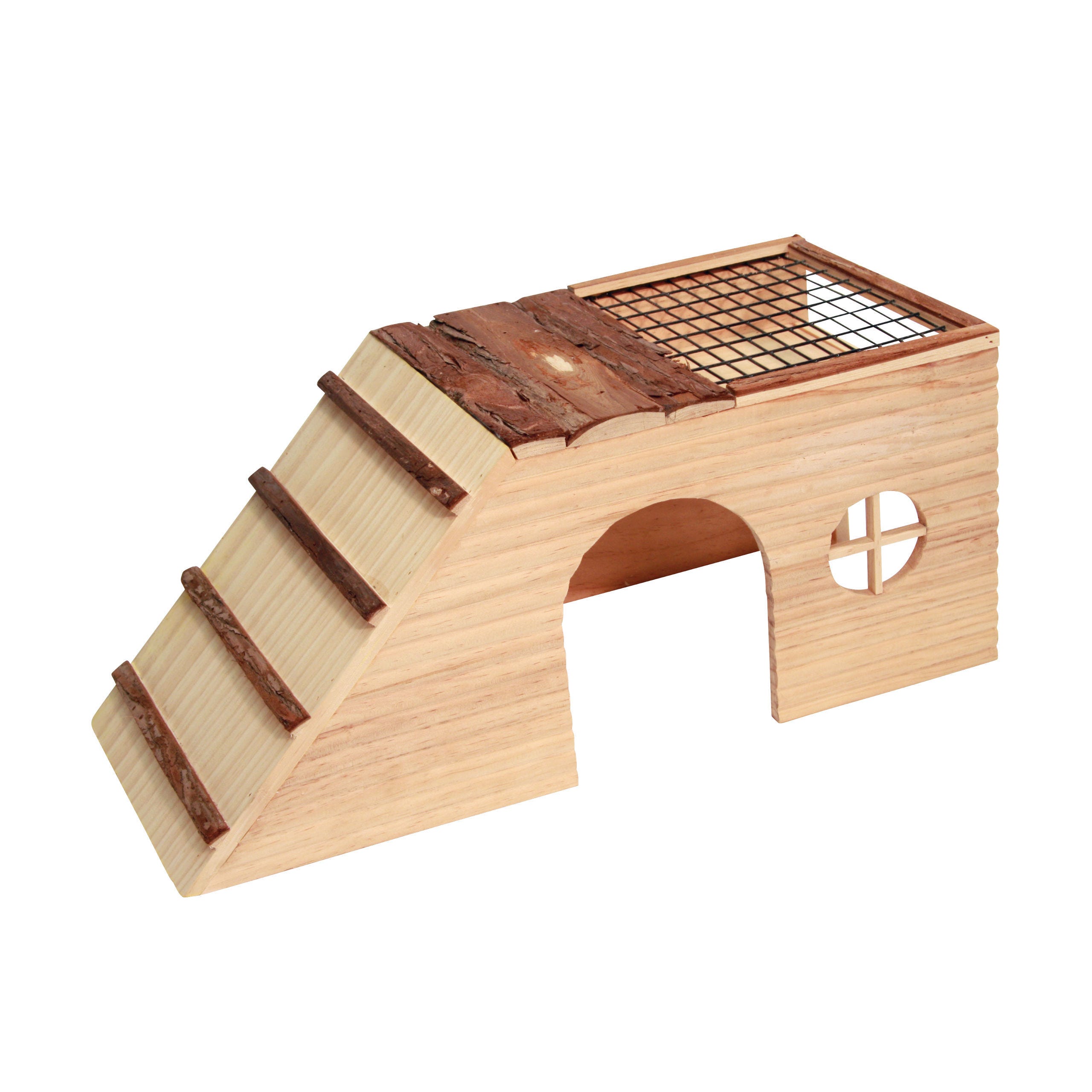 Nagerhaus NATURE 48x22x20cm mit Rampe+ integr. Futterplatz