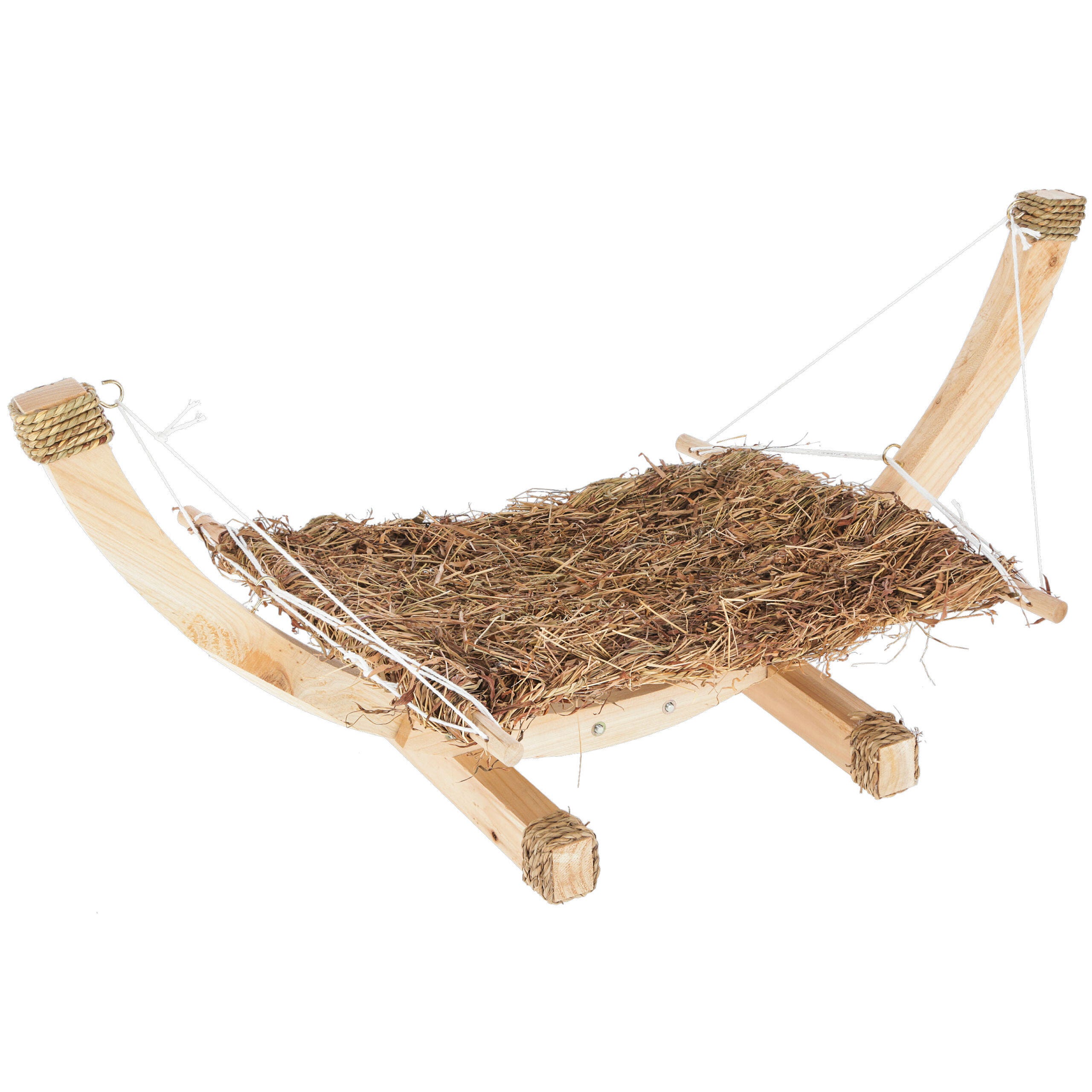 Hängematte SIESTA aus Gras mit Holzgestell, 73x36x34cm