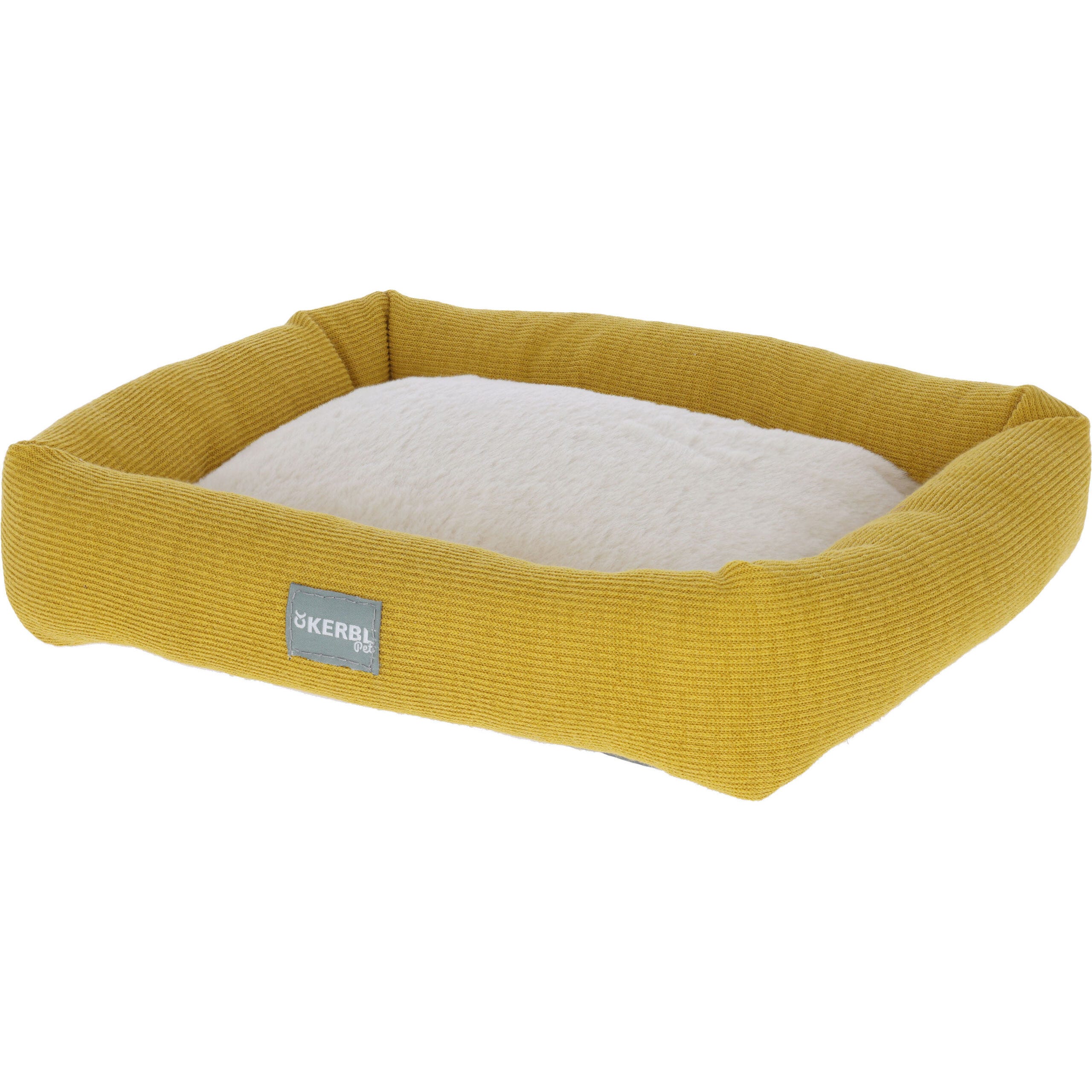 Kuschelbett für Kleintiere, weiß/gelb, 36x32x7cm