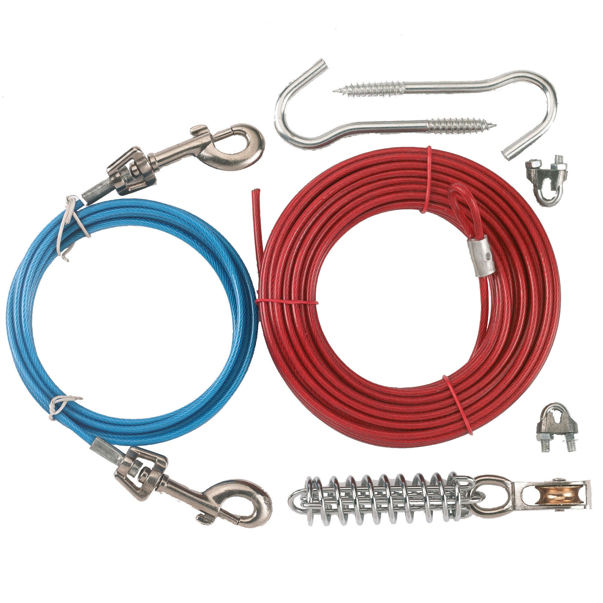 Set Gartenleine, Laufleine 15m + Führleine 3m + Zugentlastung