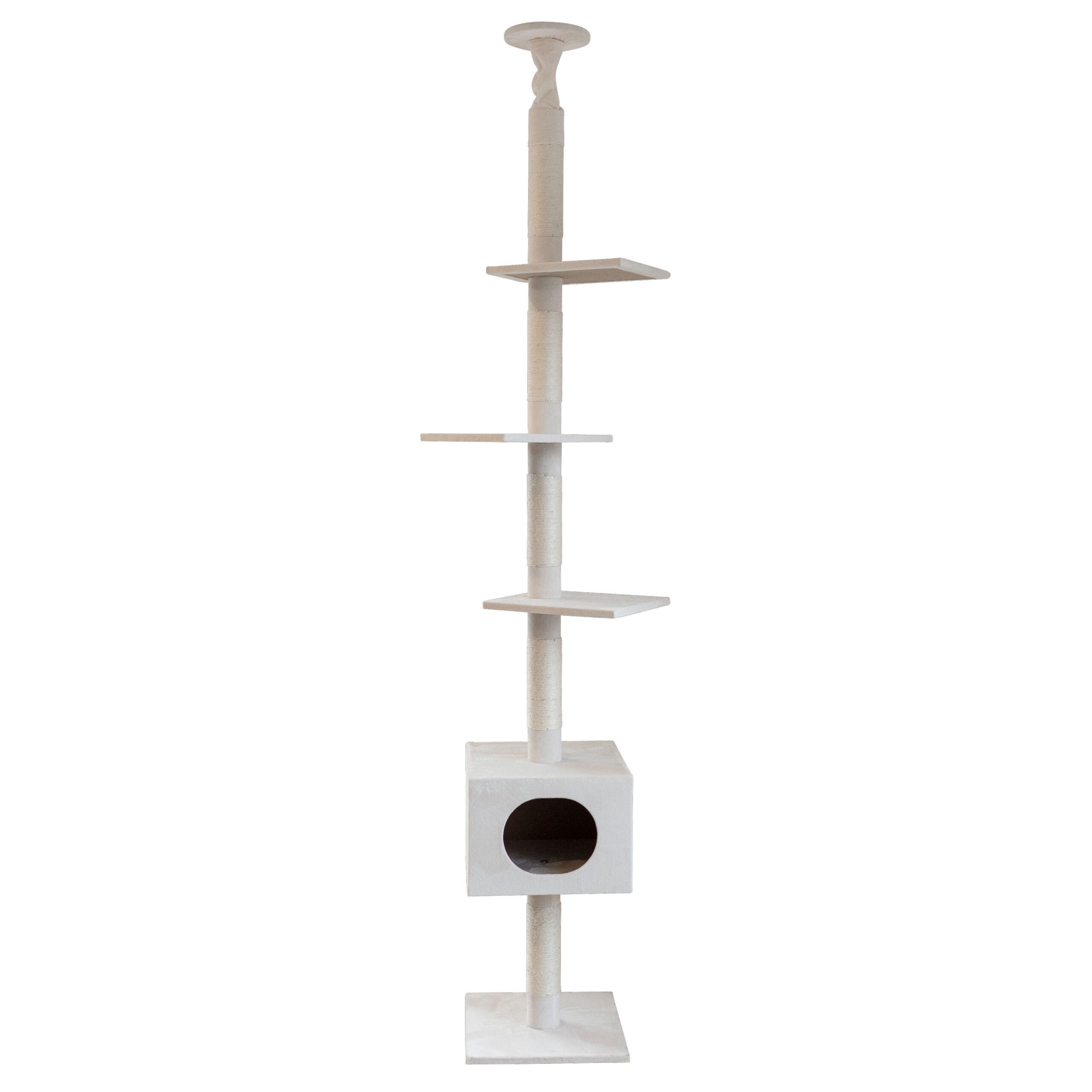 Kratzbaum Ferdi weiß , 38 x 38 x 240-260 cm