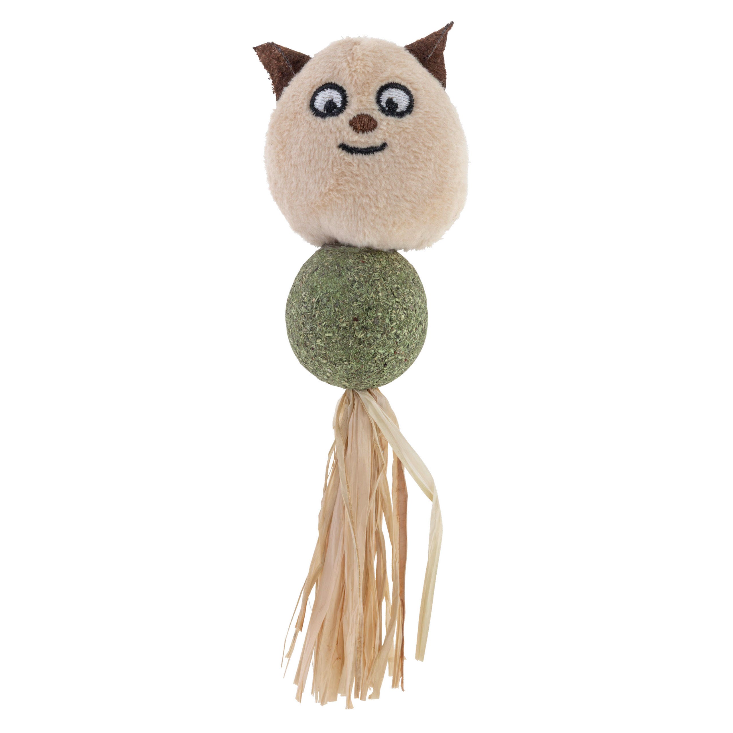 Katzenspielzeug Catnip Ball mit Tiergesicht, Länge 16 cm