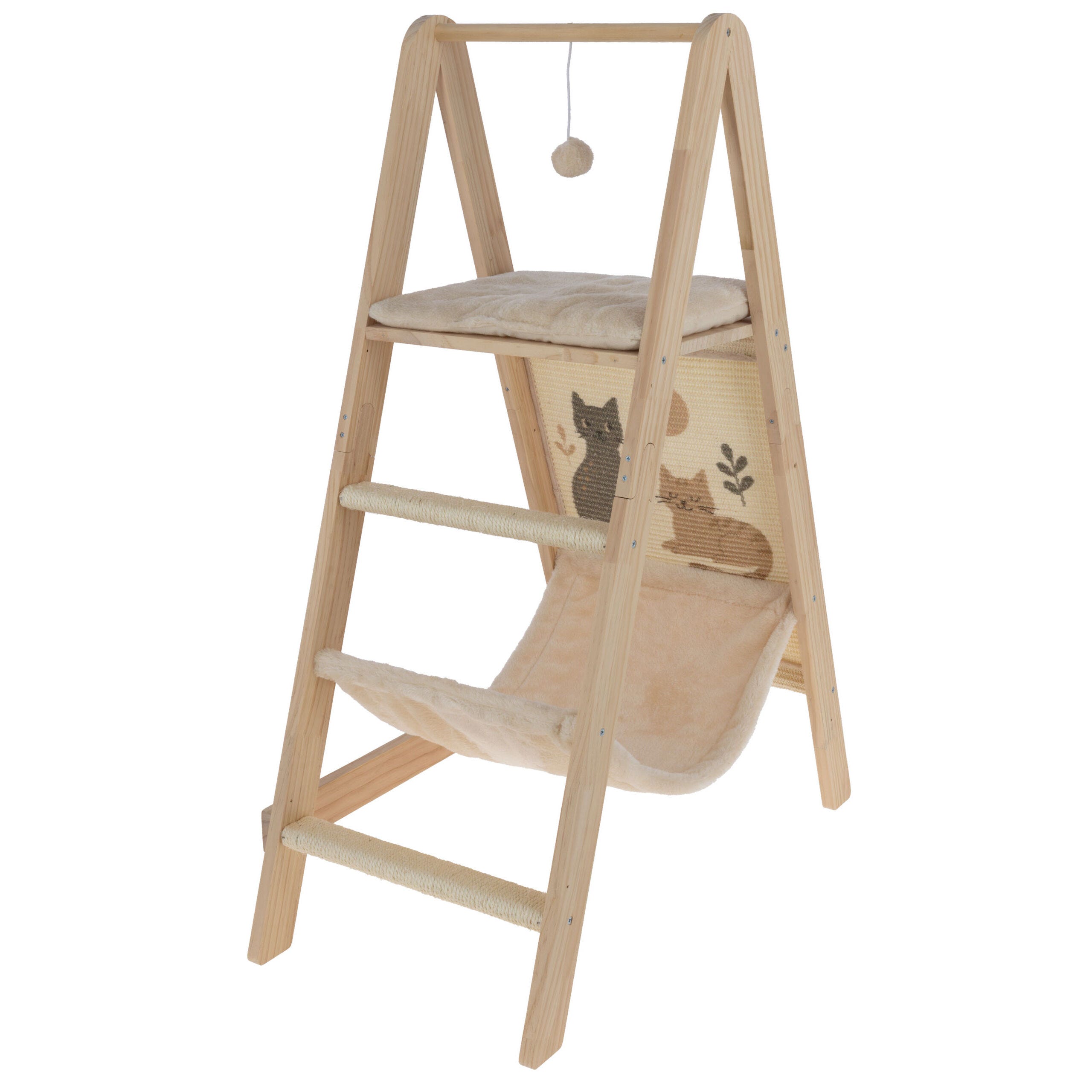 Kletterturm Ladder, beige, 104x74x41 cm