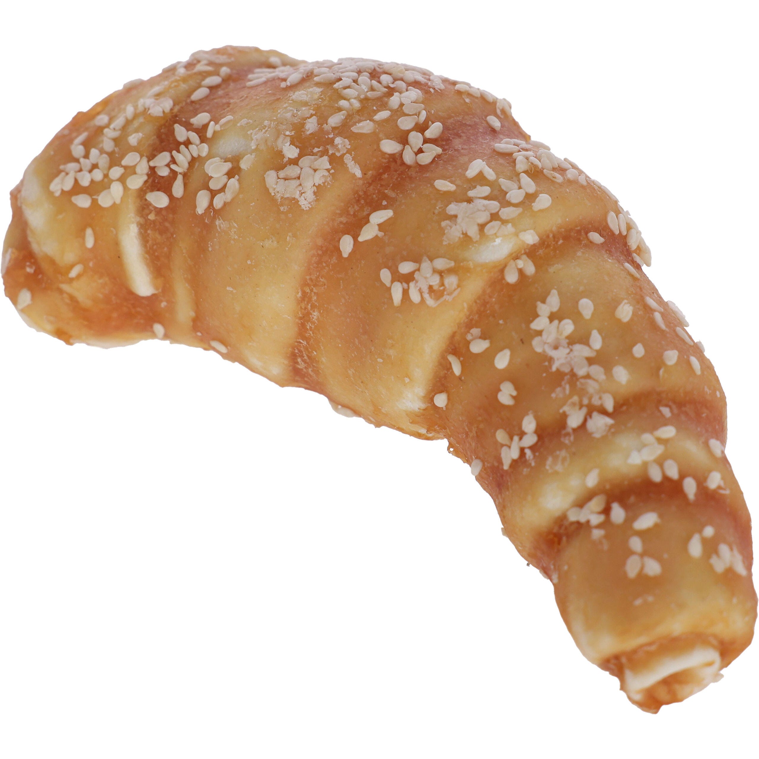 Rinderhaut Croissant m. Hühnchen 11cm, 80g, lose in Kartonbox