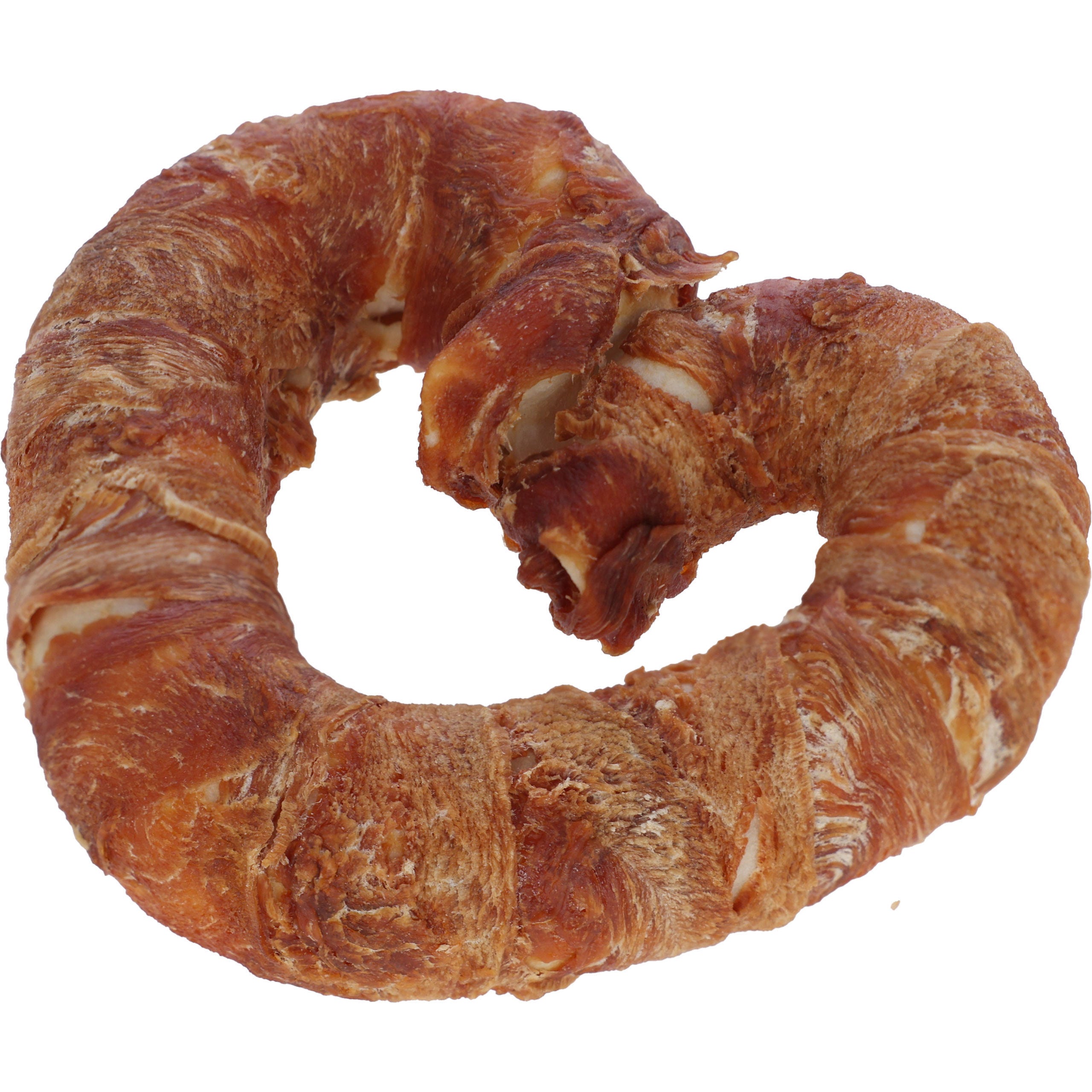 Rinderhaut Herz, m. Hühnchen 12cm, 70g, lose in Kartonbox