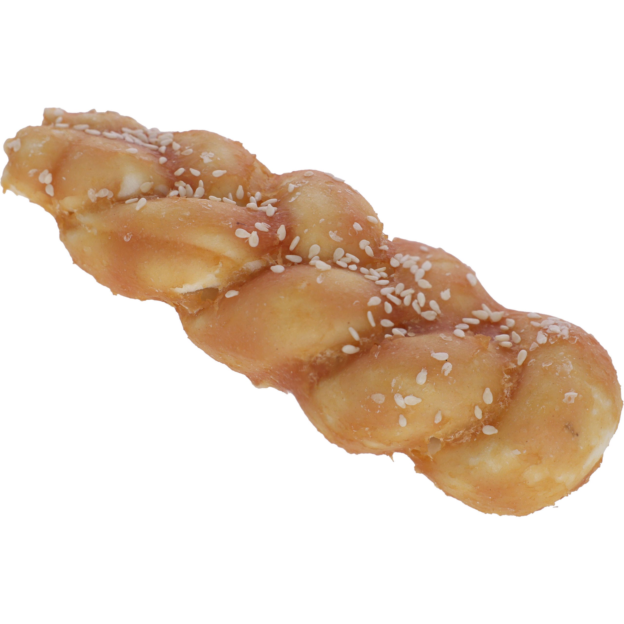 Rinderhaut Zopf, m. Hühnchen, 15cm, 75g, lose in Kartonbox