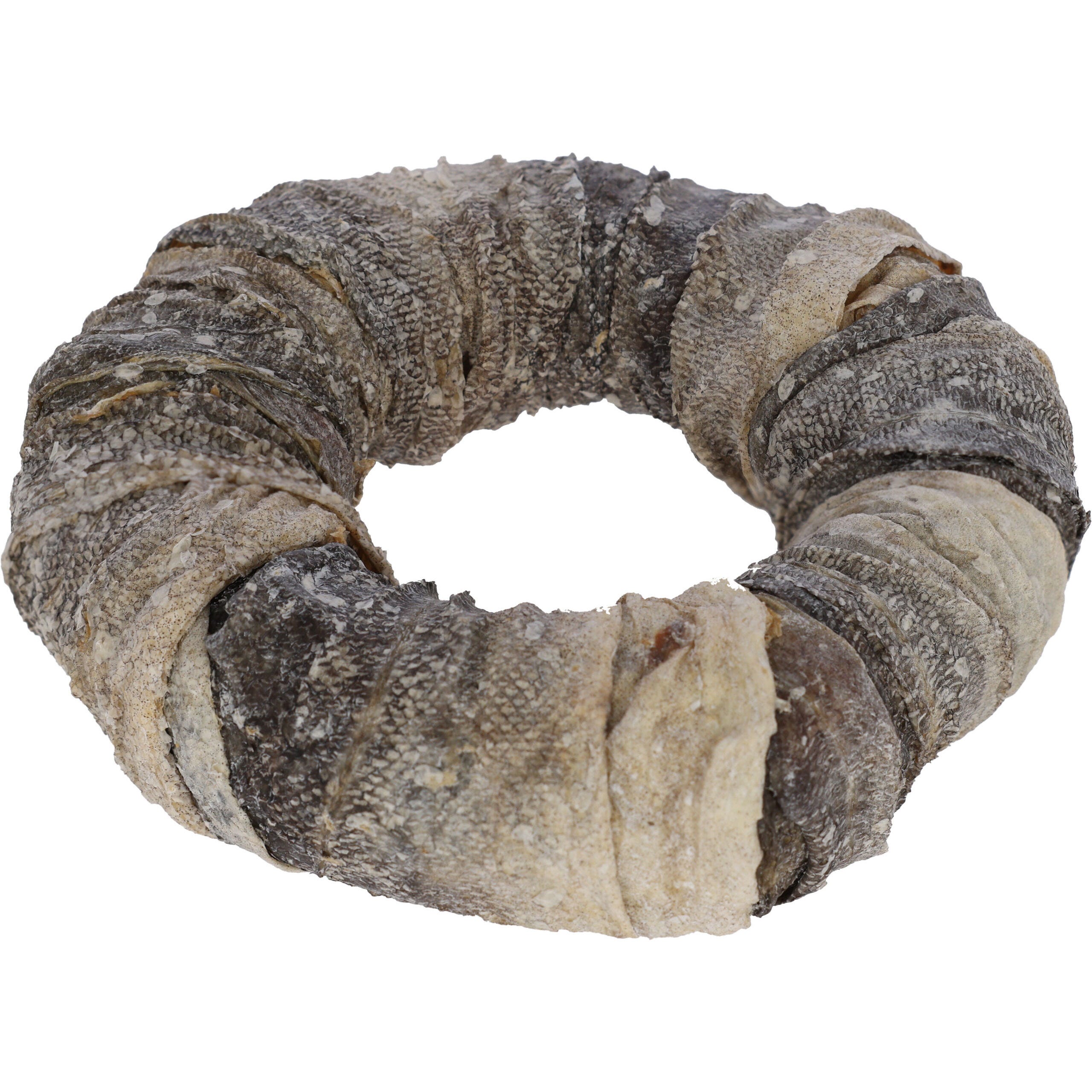 Rinderhaut Ring, mit Fisch 17cm, 220g, lose in Kartonbox