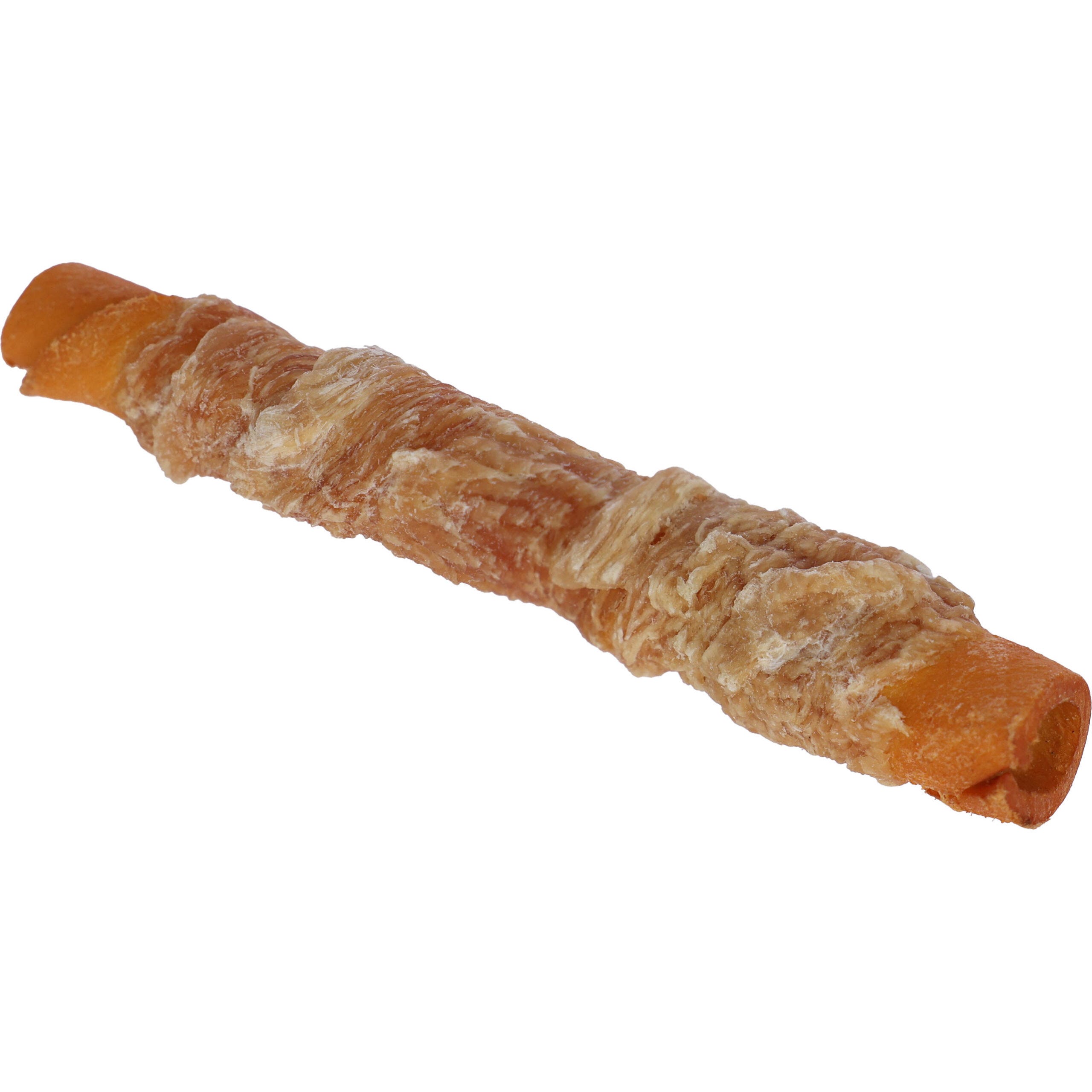 Rinderhaut Rolle, m. Hühnchen 12cm, 30g, lose in Kartonbox